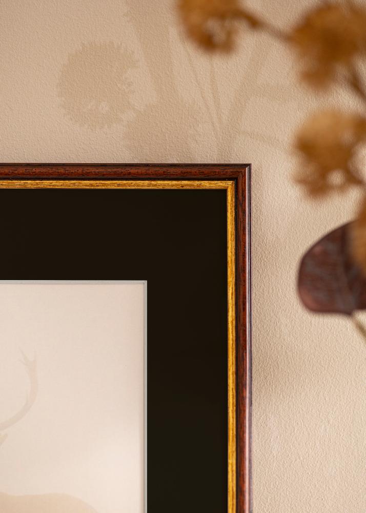 Ram med passepartou Rahmen Horndal Braun 50x60 cm - Passepartout Schwarz 40x50 cm