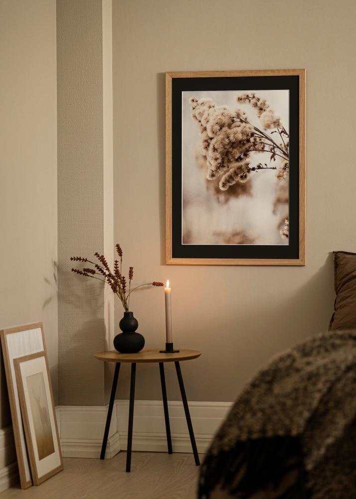 Ram med passepartou Rahmen Trendline Eiche 40x50 cm - Passepartout Schwarz 29,7x42 cm (A3)