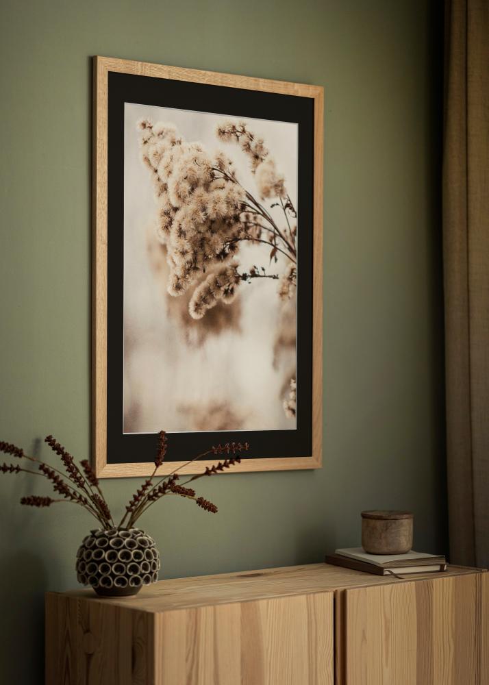 Ram med passepartou Rahmen Trendline Eiche 40x50 cm - Passepartout Schwarz 29,7x42 cm (A3)