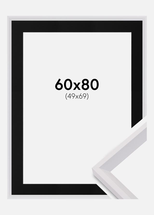 Ram med passepartou Rahmen Globe Weiß 60x80 cm - Passepartout Schwarz 50x70 cm