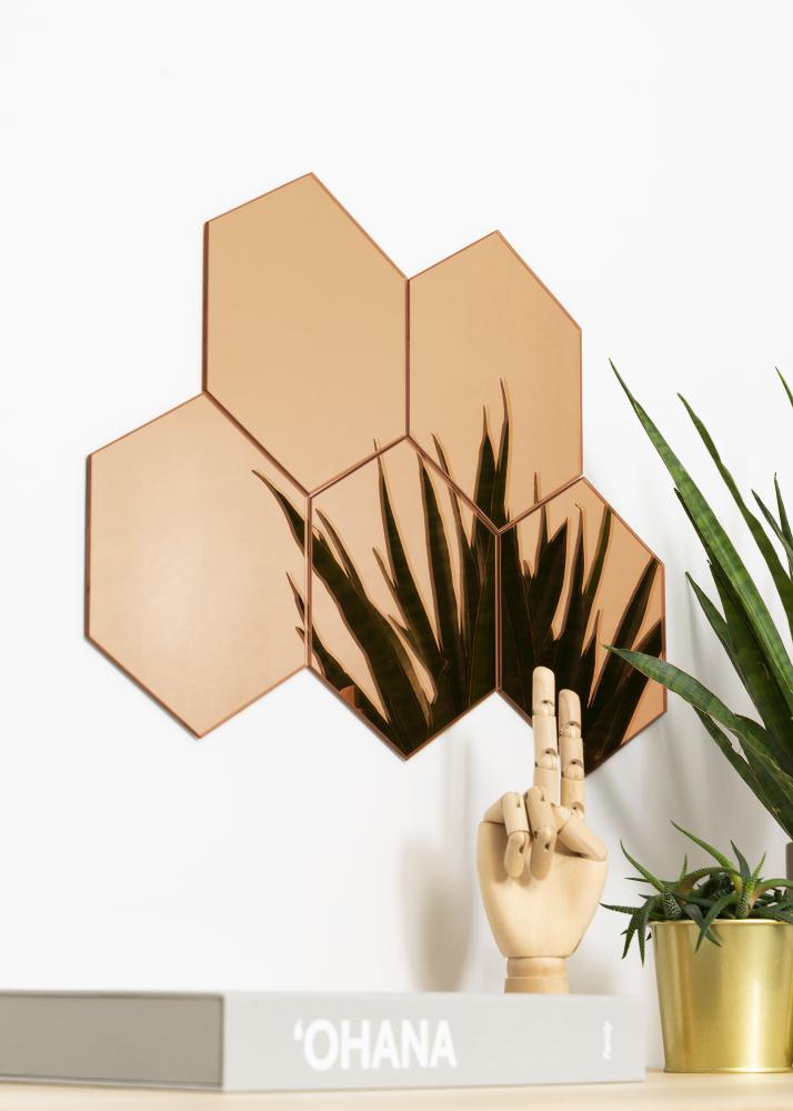 KAILA KAILA Spiegel Hexagon Rose Gold 18x21 cm - 5er-Pack