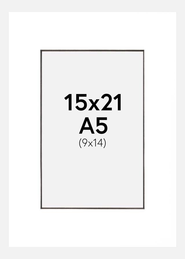Galleri 1 Passepartout Weiß (schwarzer Kern) 15x21 cm (9x14 cm)