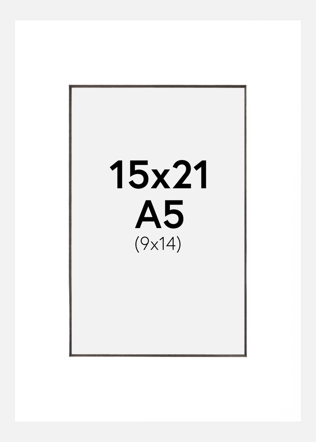 Product Image for Passepartout Weiß (schwarzer Kern) 15x21 cm (9x14 cm)