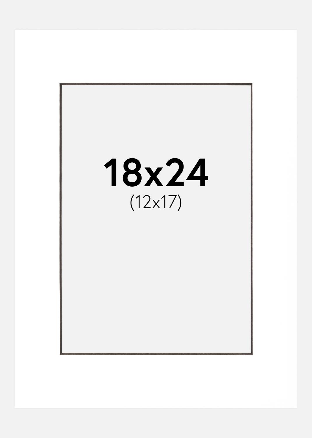 Product Image for Passepartout Weiß (schwarzer Kern) 18x24 cm (12x17 cm)