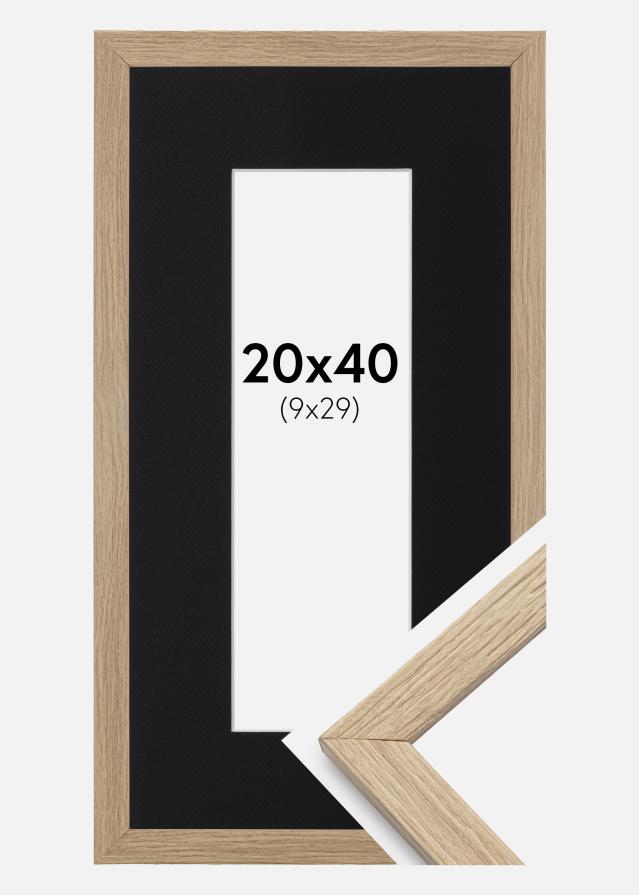 Ram med passepartou Bilderrahmen Stilren Eiche 20x40 cm - Passepartout Schwarz 10x30 cm