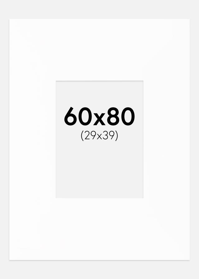 Artlink Passepartout XXL Standard Weiß (weißer Kern) 60x80 cm (29x39)