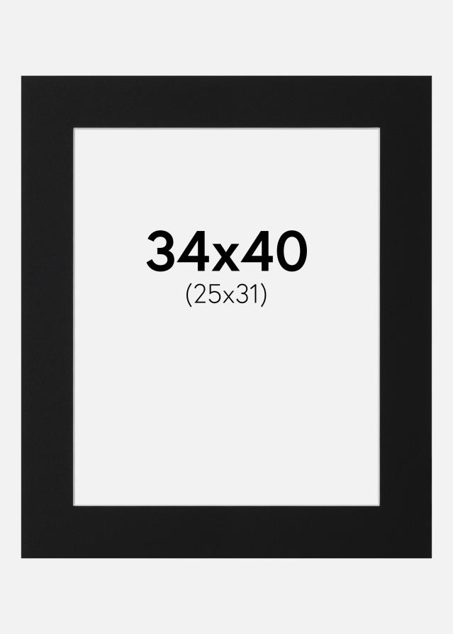 Artlink Passepartout Schwarz Standard (weißer Kern) 34x40 cm (25x31)