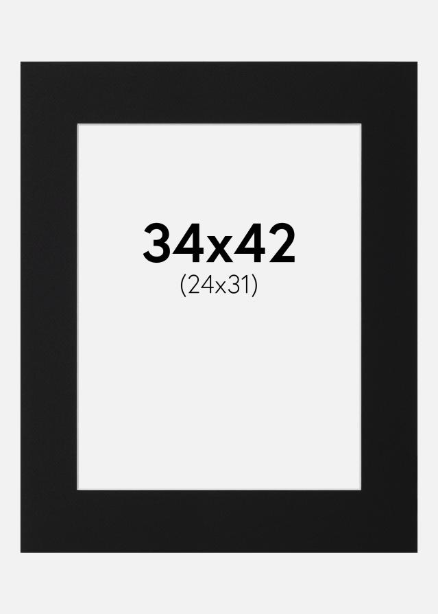 Artlink Passepartout Schwarz Standard (weißer Kern) 34x42 cm (24x31)