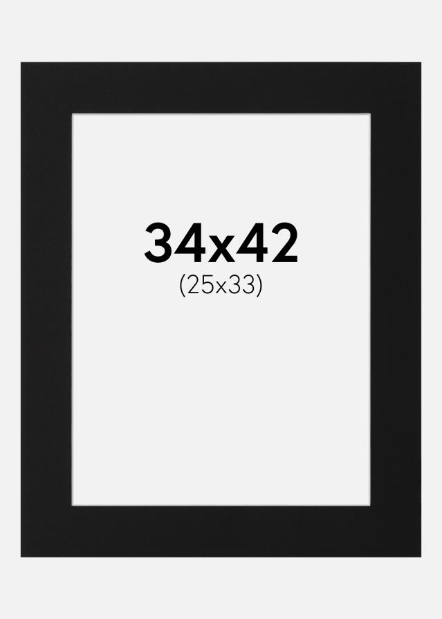 Artlink Passepartout Schwarz Standard (weißer Kern) 34x42 cm (25x33)