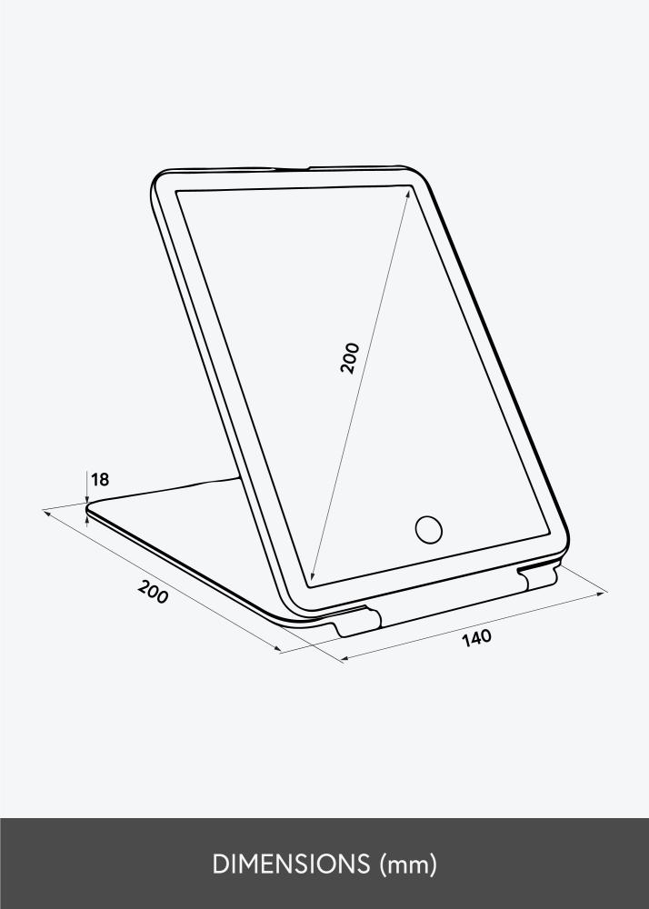 KAILA KAILA Kosmetikspiegel Travel LED Aufladbar Weiß 14x20 cm