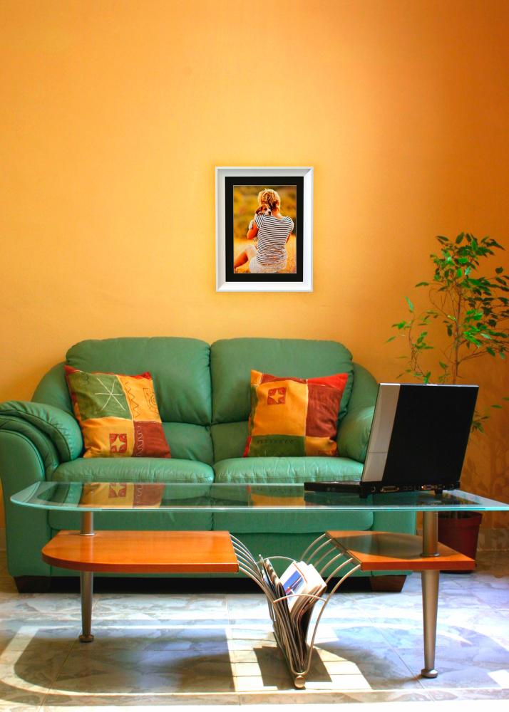 Ram med passepartou Rahmen Öjaren Weiß 70x100 cm - Passepartout Schwarz 24x36 inches