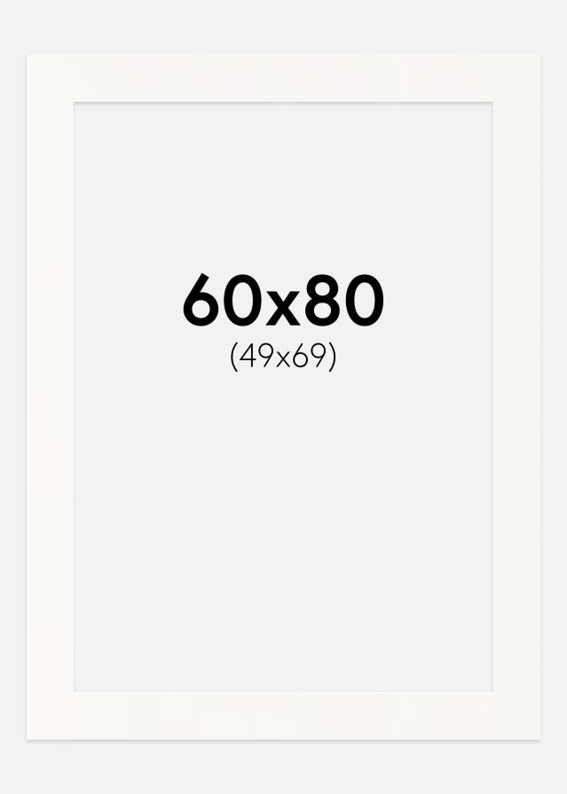 Konstlist Crescent Passepartout Antique White (weißer Kern) 60x80 cm (49x69)