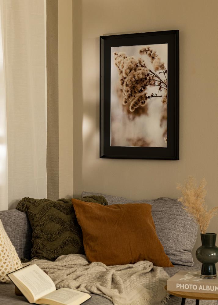 Ram med passepartou Rahmen Globe Schwarz 24x30 cm - Passepartout Schwarz 7x9 inches