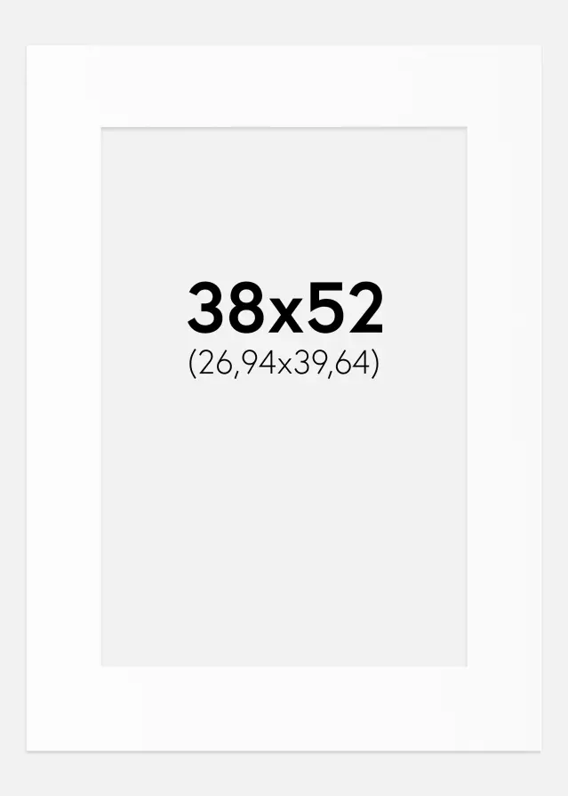 Artlink Passepartout Weiß Standard (weißer Kern) 38x52 cm (26,94x39,64)