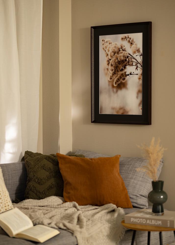 Ram med passepartou Rahmen Globe Espresso 40x50 cm - Passepartout Schwarz 29,7x42 cm