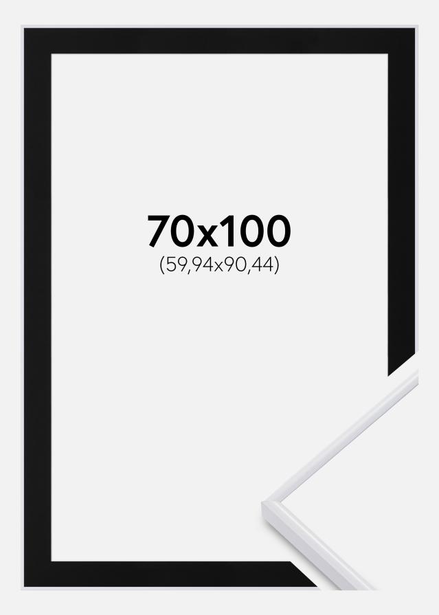 Ram med passepartou Rahmen Visby Schwarz 70x100 cm - Passepartout Schwarz 24x36 inches