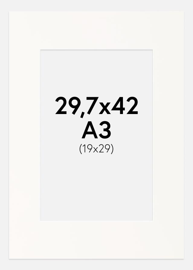 Konstlist Crescent Passepartout Antique White (weißer Kern) 29,7x42 cm (19x29)