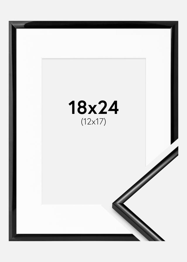 Ram med passepartou Rahmen Scandi Schwarz 18x24 cm - Passepartout Weiß 13x18 cm