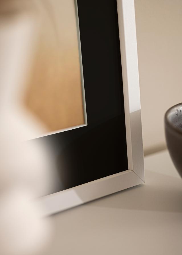 Ram med passepartou Rahmen Trendy Weiß 45x60 cm - Passepartout Schwarz 30x45 cm