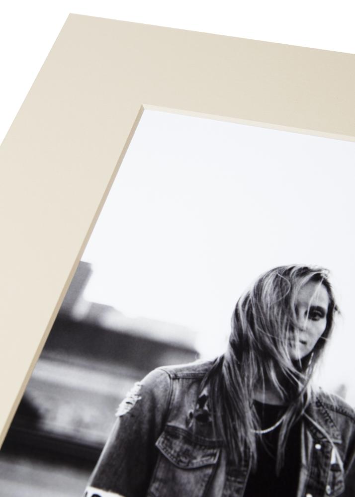 Egen tillverkning - Passepartouter Passepartout Antique grey - Maßanfertigung (Weißer Kern)