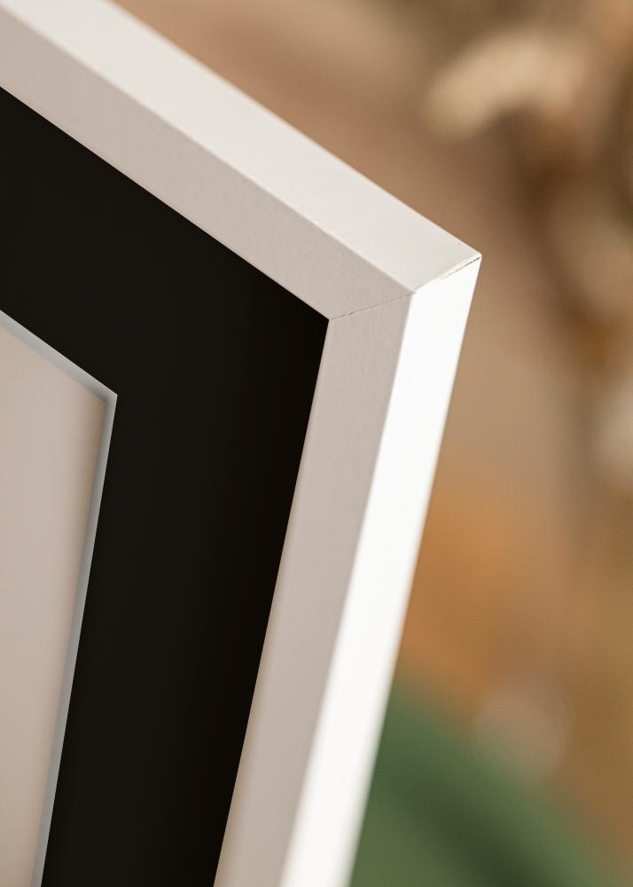Ram med passepartou Rahmen Trendy Weiß 20x25 cm - Passepartout Schwarz 14x18 cm