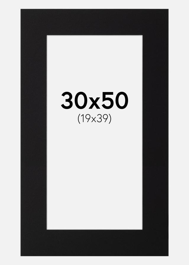 Artlink Passepartout Schwarz Standard (weißer Kern) 30x50 cm (19x39)