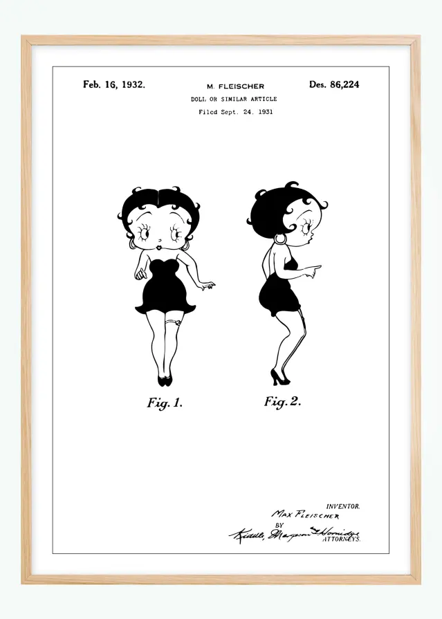 Bildverkstad Patentzeichnung - Betty Boop Poster