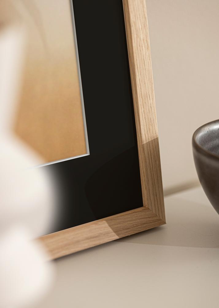 Ram med passepartou Rahmen Grimsåker Eiche 60x60 cm - Passepartout Schwarz 50x50 cm