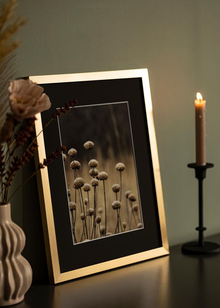 Ram med passepartou Rahmen Selection Gold 70x100 cm - Passepartout Schwarz 62x93 cm