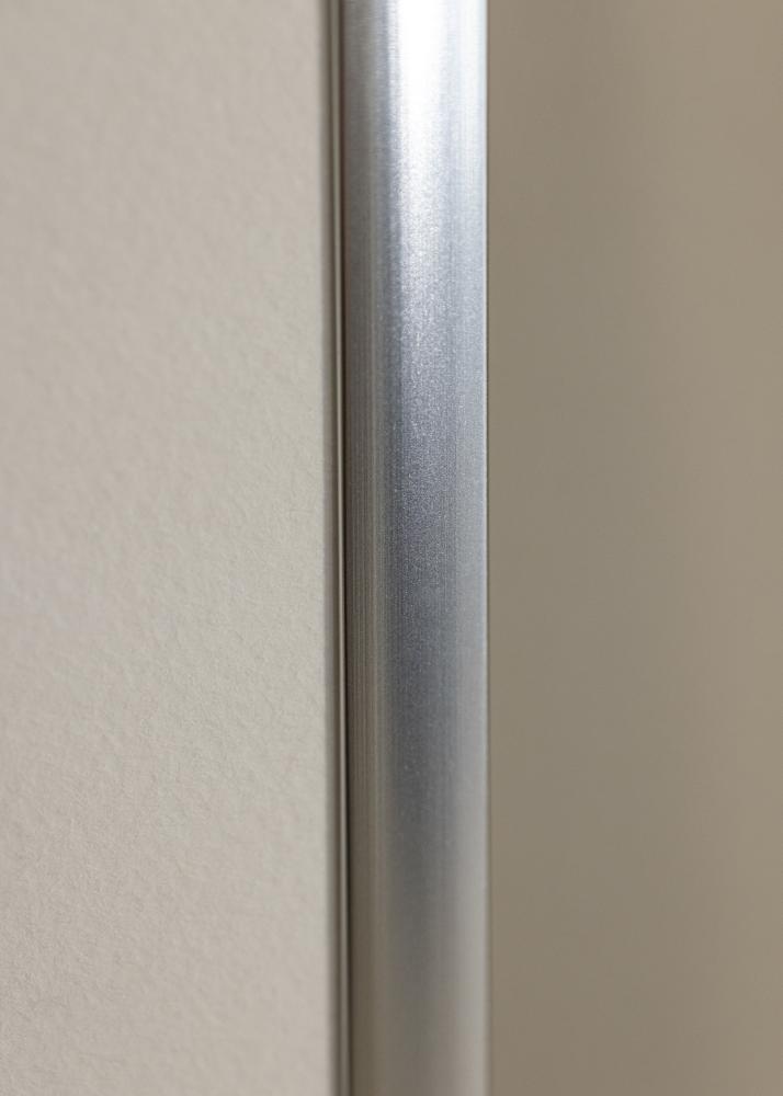 Ram med passepartou Rahmen Poster Frame Aluminum Silber 70x100 cm - Passepartout Weiß 60x90 cm