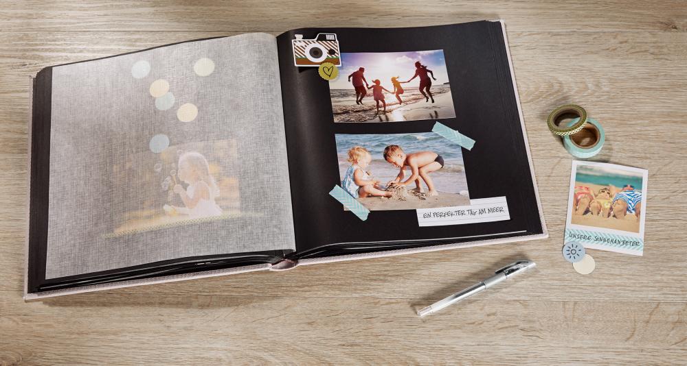 Walther Black & White Album Schwarz - 26x25 cm (50 schwarze Seiten / 25 Blatt)