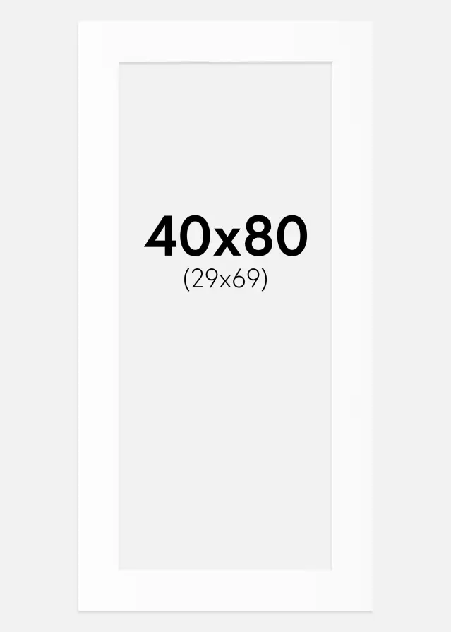 Artlink Passepartout Weiß Standard (weißer Kern) 40x80 cm (29x69)