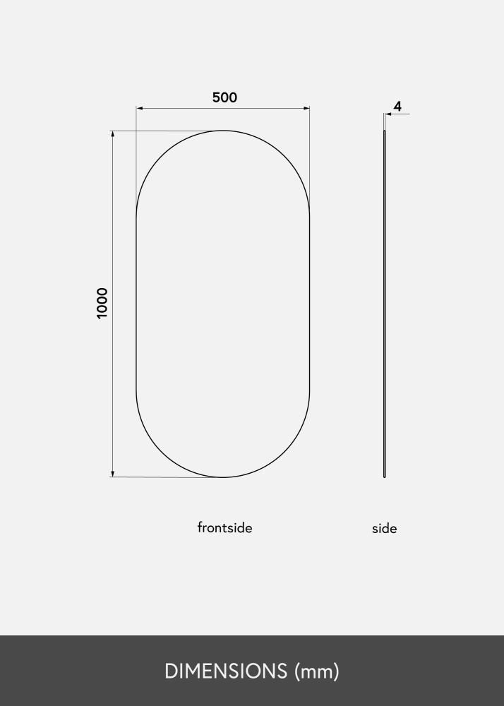KAILA KAILA Spiegel Oval Rose Gold 50x100 cm