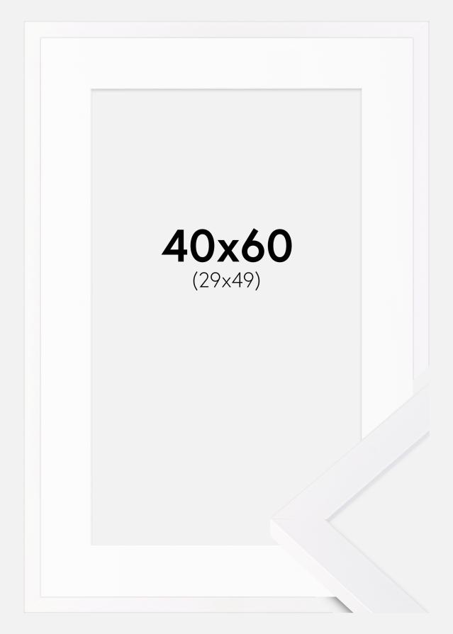 Ram med passepartou Rahmen Selection Weiß 40x60 cm - Passepartout Weiß 30x50 cm