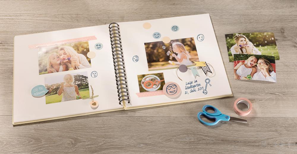 Walther Fun Spiralalbum Meerblau - 30x30 cm (50 weiße Seiten / 25 Blatt)