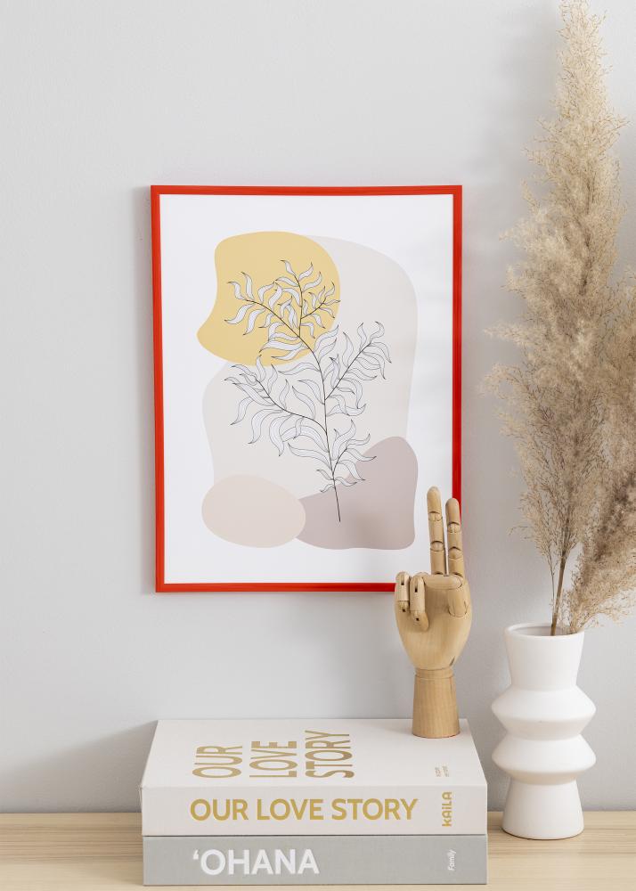 Ram med passepartou Rahmen New Lifestyle Hellrot 70x100 cm - Passepartout Weiß 61x91,5 cm