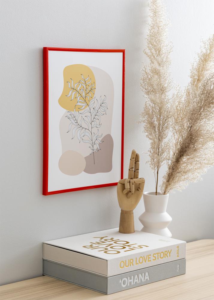 Ram med passepartou Rahmen New Lifestyle Hellrot 70x100 cm - Passepartout Weiß 61x91,5 cm