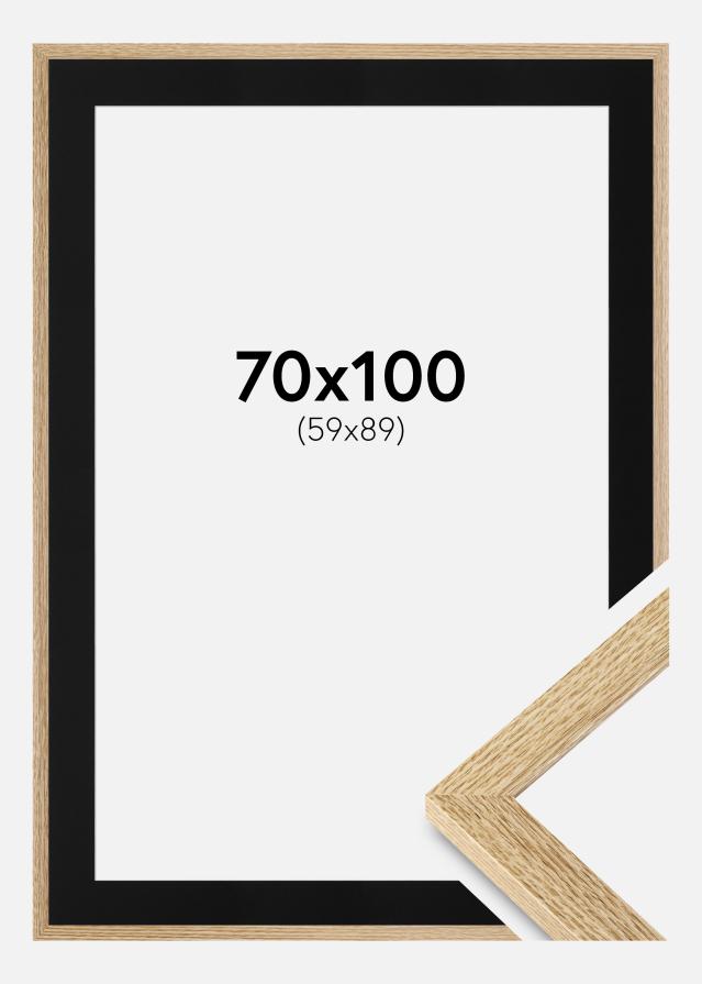 Ram med passepartou Rahmen Selection Eiche 70x100 cm - Passepartout Schwarz 60x90 cm