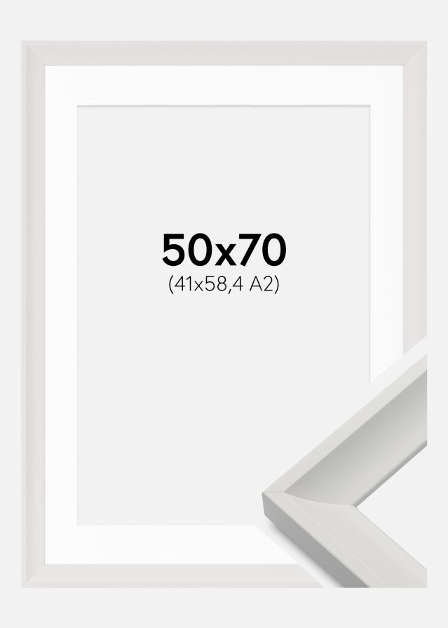 Ram med passepartou Rahmen Öjaren Weiß 50x70 cm - Passepartout Weiß 42x59,4 cm (A2)