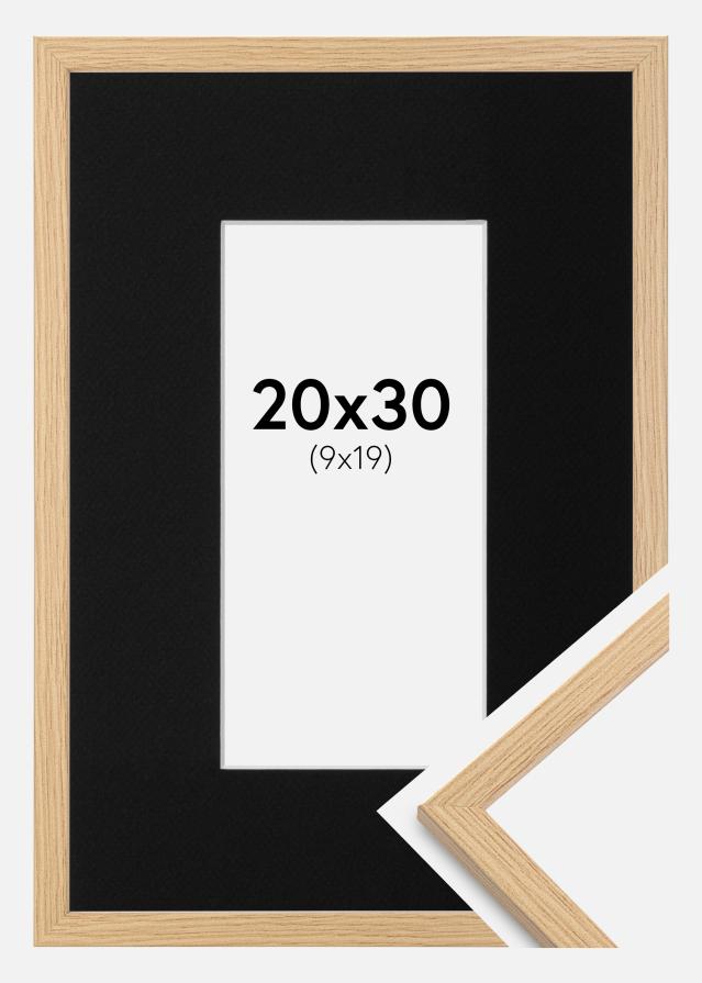 Ram med passepartou Rahmen Galant Eiche 20x30 cm - Passepartout Schwarz 10x20 cm