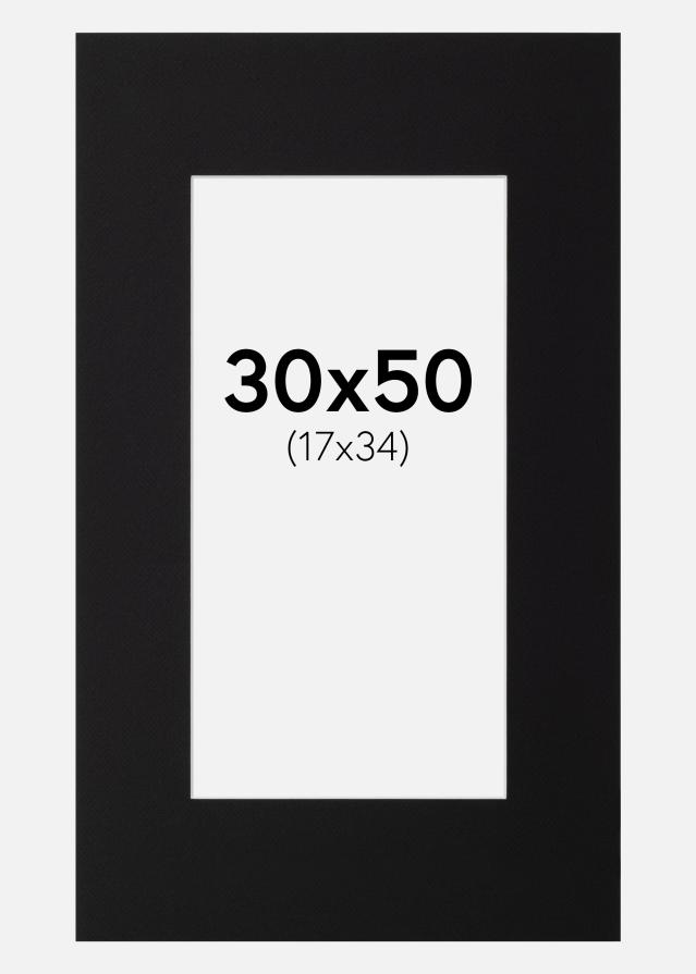 Artlink Passepartout Schwarz Standard (weißer Kern) 30x50 cm (17x34)