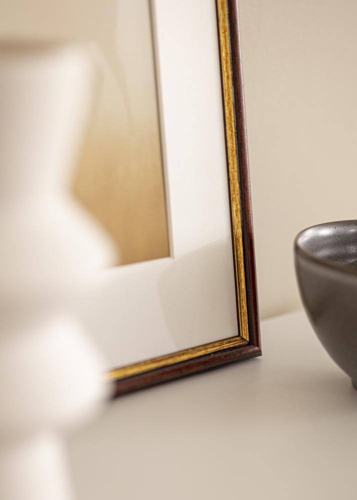 Ram med passepartou Rahmen Horndal Braun 34x42 cm - Passepartout Weiß 25x32 cm