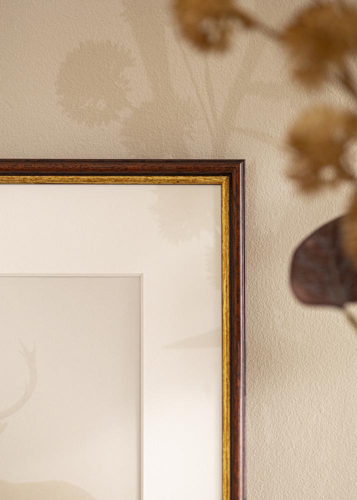 Ram med passepartou Rahmen Horndal Braun 34x42 cm - Passepartout Weiß 25x32 cm