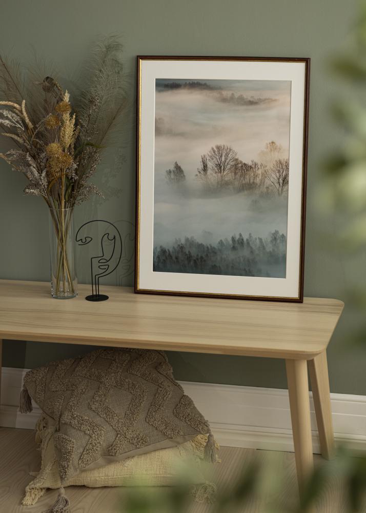 Ram med passepartou Rahmen Horndal Braun 34x42 cm - Passepartout Weiß 25x32 cm