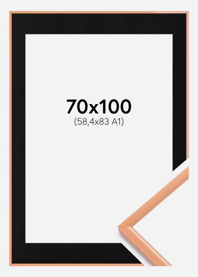 Ram med passepartou Rahmen New Lifestyle Apricot 70x100 cm - Passepartout Schwarz 59,4x84 cm