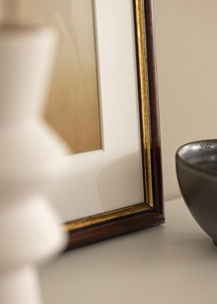 Ram med passepartou Rahmen Siljan Braun 45x45 cm - Passepartout Weiß 34x34 cm