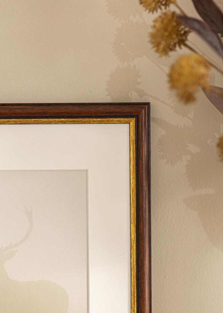 Ram med passepartou Rahmen Siljan Braun 45x45 cm - Passepartout Weiß 34x34 cm