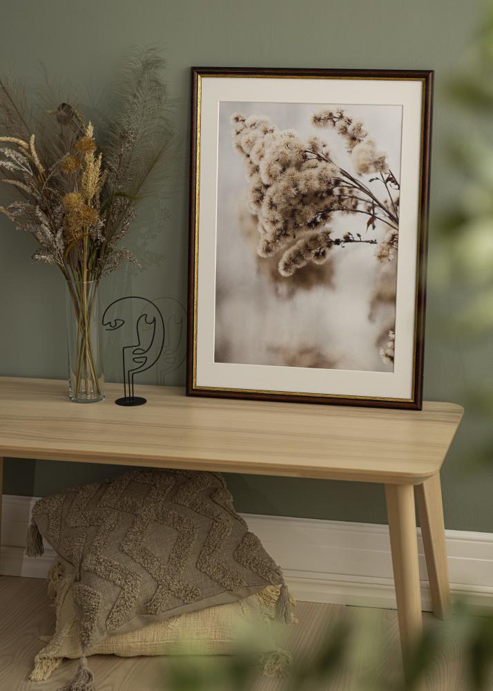 Ram med passepartou Rahmen Siljan Braun 45x45 cm - Passepartout Weiß 34x34 cm