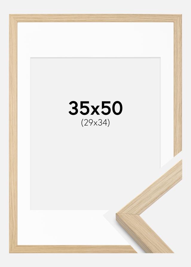 Ram med passepartou Rahmen Grimsåker Eiche 35x50 cm - Passepartout Weiß 30x35 cm
