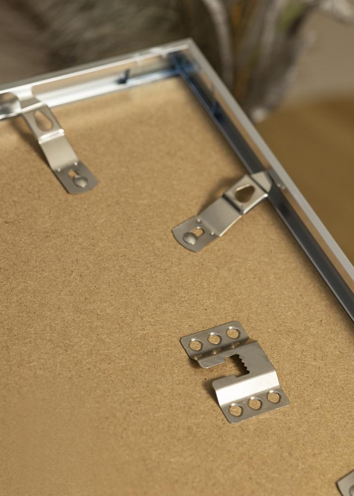 Ram med passepartou Rahmen Poster Frame Aluminum Silber 70x100 cm - Passepartout Weiß 60x90 cm